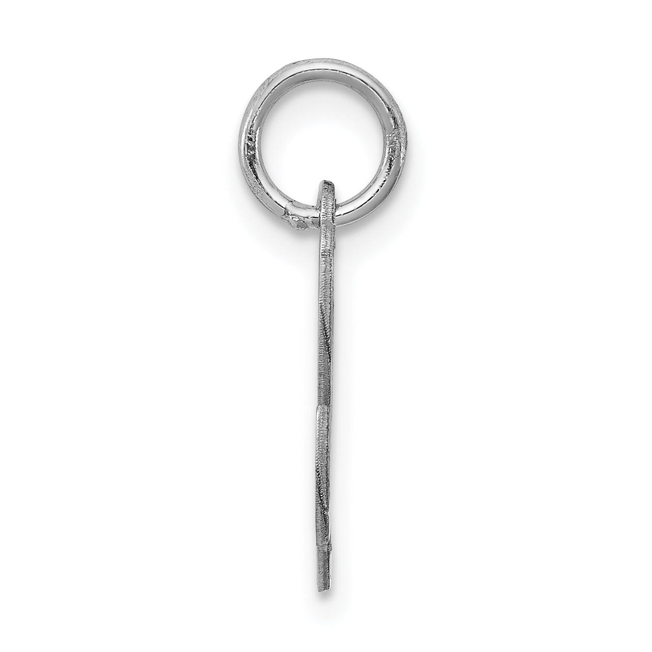 Sterling Silver 925 Fancy Script L Charm Rhodium-Plated Elegant Design