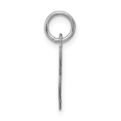 Sterling Silver 925 Fancy Script L Charm Rhodium-Plated Elegant Design