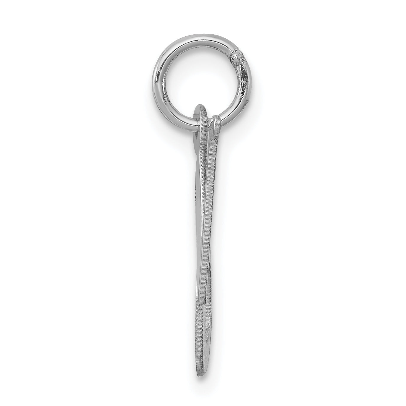 Sterling Silver 925 Script Initial N Charm Rhodium-Plated Elegance