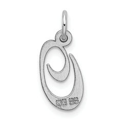 Sterling Silver Rhodium-Plated Initial O Charm Elegant Themed Design