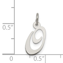 Sterling Silver Rhodium-Plated Initial O Charm Elegant Themed Design