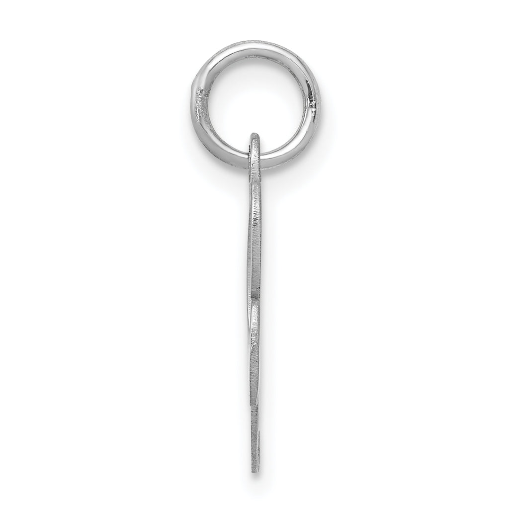 Sterling Silver R Initial Charm with Elegant Rhodium Finish