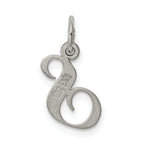 Sterling Silver Initial S Charm with Rhodium Elegance