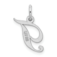 Sophia Jewelers Sterling Silver Rhodium Script T Initial Charm