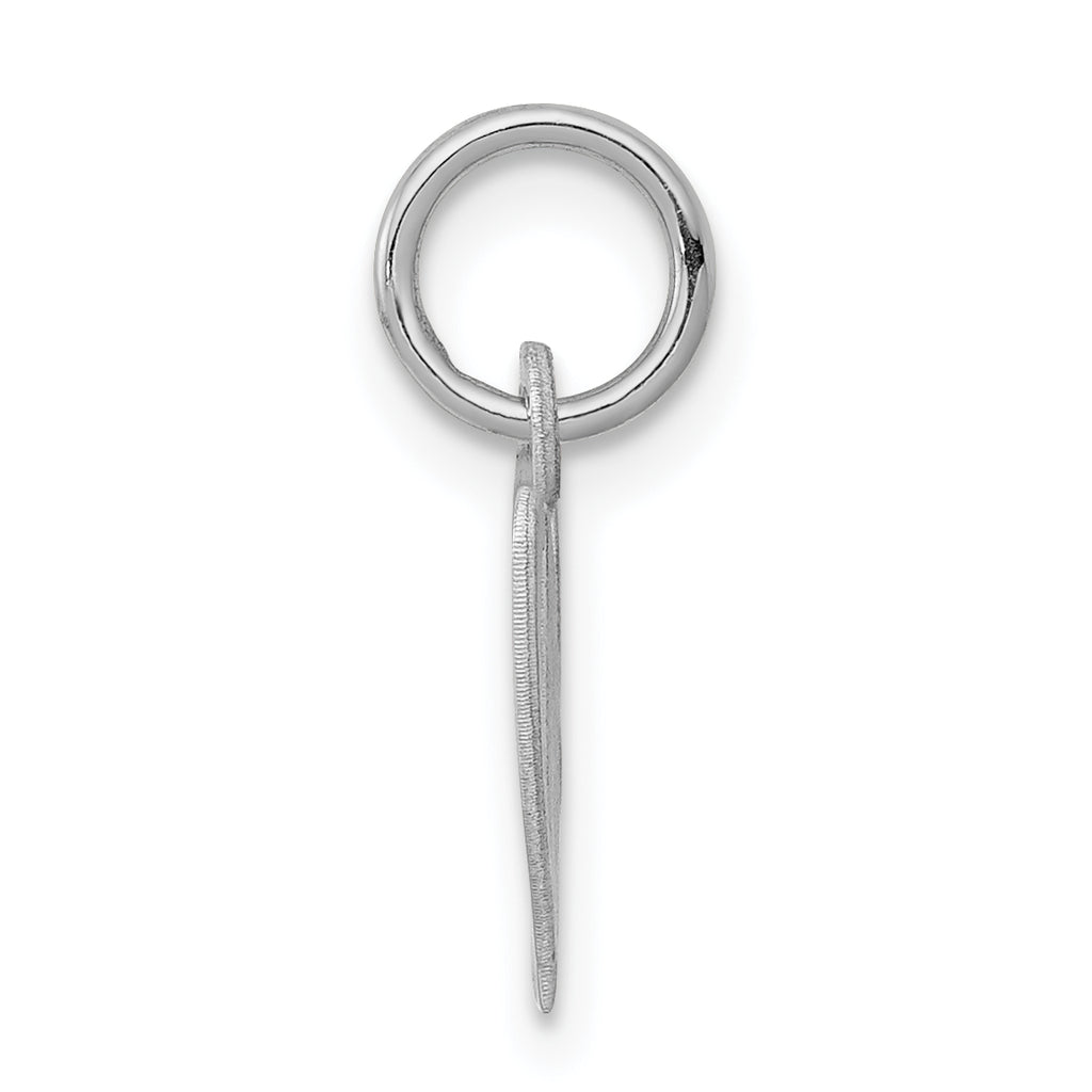 Sterling Silver Rhodium-Plated Initial W Charm Elegant Small Pendant