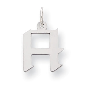 Sterling Silver Small Artisan Block Initial H Charm Main image