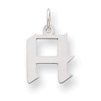 Sterling Silver Small Artisan Block Initial H Charm