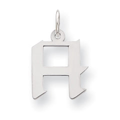 Sterling Silver Small Artisan Block Initial H Charm