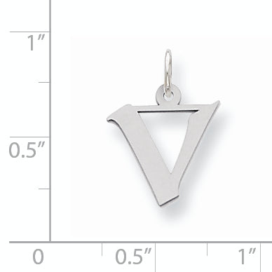 Sterling Silver 925 Initial V Charm Small Artisan Design Secondary image