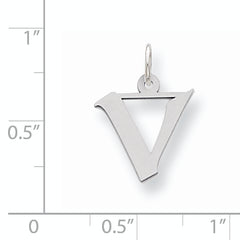 Sterling Silver 925 Initial V Charm Small Artisan Design