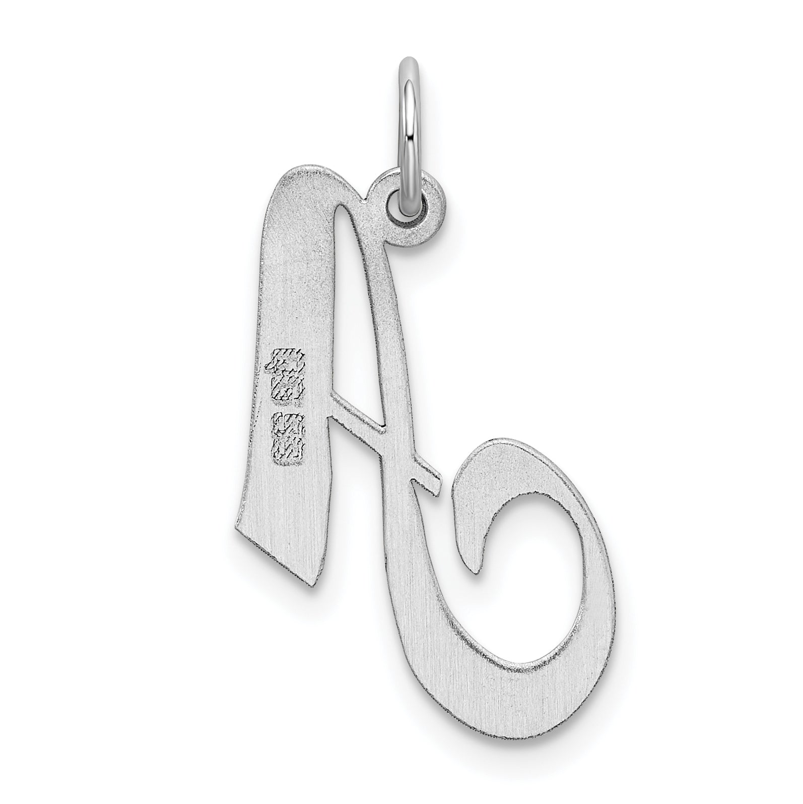 Sterling Silver Rhodium-Plated Script A Initial Charm by Sophia Jewelers