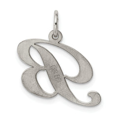 Sterling Silver 925 Initial B Charm with Rhodium Plating Elegant Style