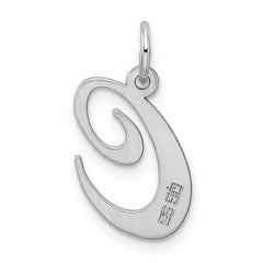 Sterling Silver 925 Rhodium-Plated Initial C Charm Elegant Pendant