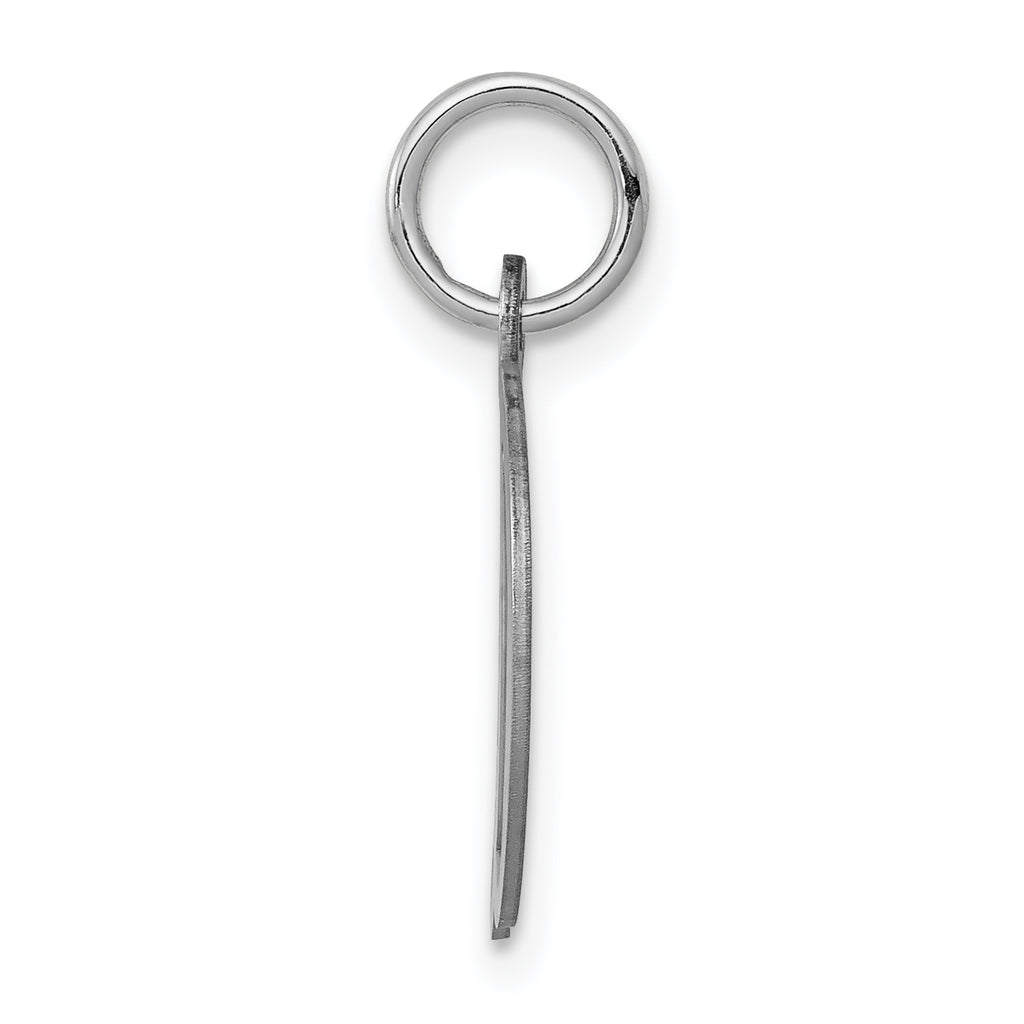 Sterling Silver Rhodium-Plated Initial D Charm Elegant Medium Pendant