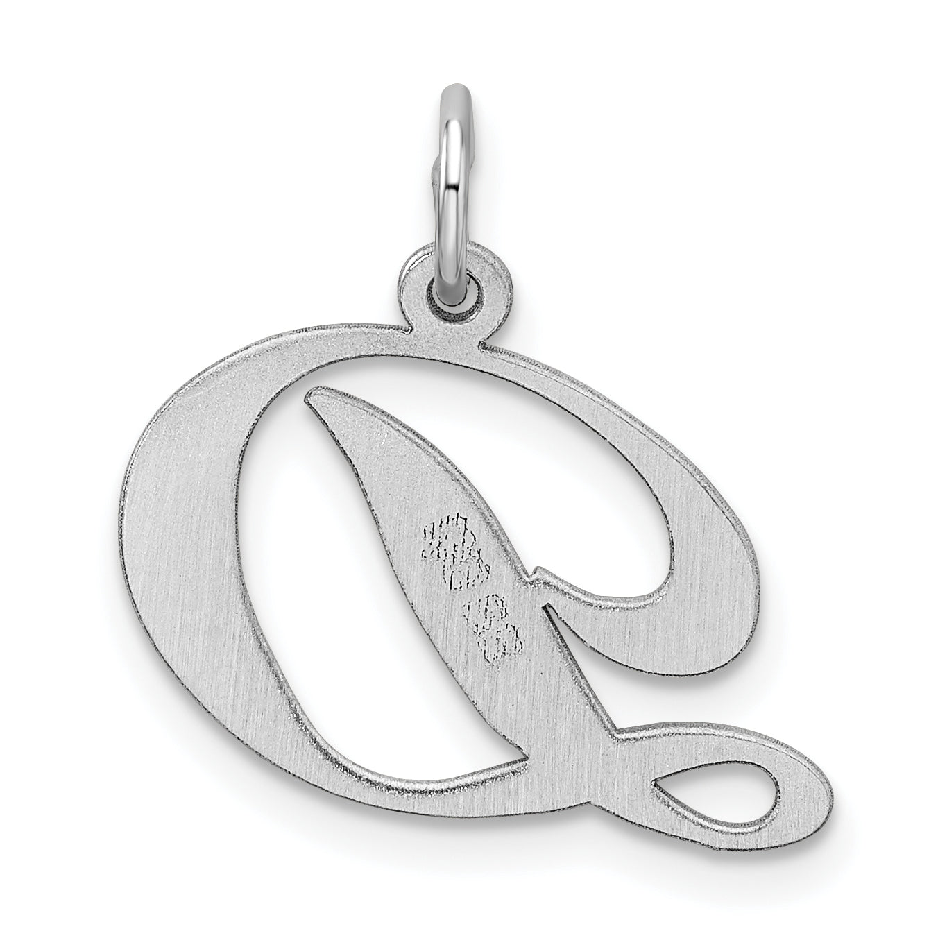 Sterling Silver Rhodium-Plated Initial D Charm Elegant Medium Pendant