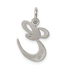 Sterling Silver Rhodium-Plated Initial E Charm Classic Elegance