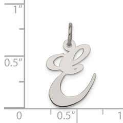 Sterling Silver Rhodium-Plated Initial E Charm Classic Elegance