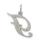 Sterling Silver Rhodium-Plated Initial F Charm Elegant Script Design