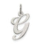 Sterling Silver Rhodium-plated Fancy Script Letter G Initial Charm