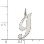 Sterling Silver Rhodium-Plated Initial I Charm Medium Elegant Design