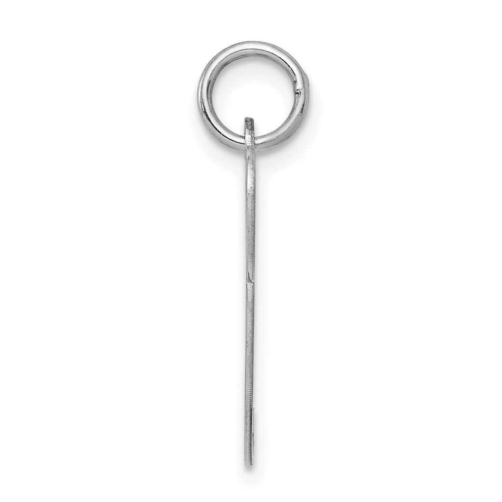 Sterling Silver 925 Rhodium-Plated Script Initial P Charm Medium