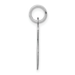 Sterling Silver Rhodium-Plated Initial S Charm Elegant Script Medium