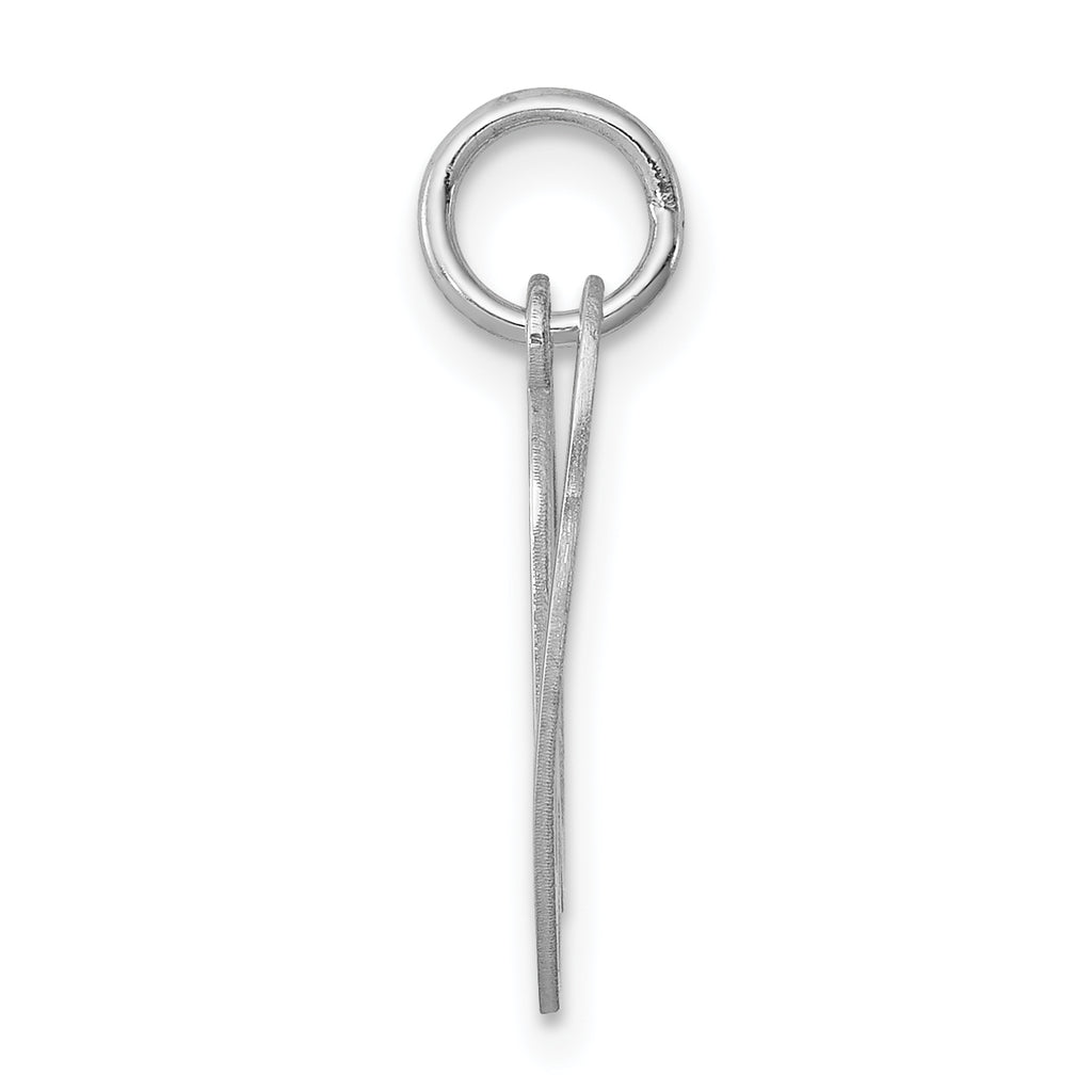 Sterling Silver 925 Rhodium-Plated Initial V Charm Elegant Sophia Design