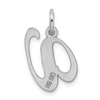 Sterling Silver 925 Rhodium-Plated Initial V Charm Elegant Sophia Design