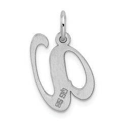 Sterling Silver 925 Rhodium-Plated Initial V Charm Elegant Sophia Design
