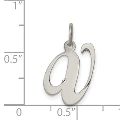 Sterling Silver 925 Rhodium-Plated Initial V Charm Elegant Sophia Design