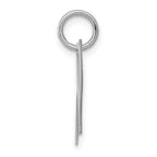 Sterling Silver 925 W Initial Charm with Rhodium Elegant Finish
