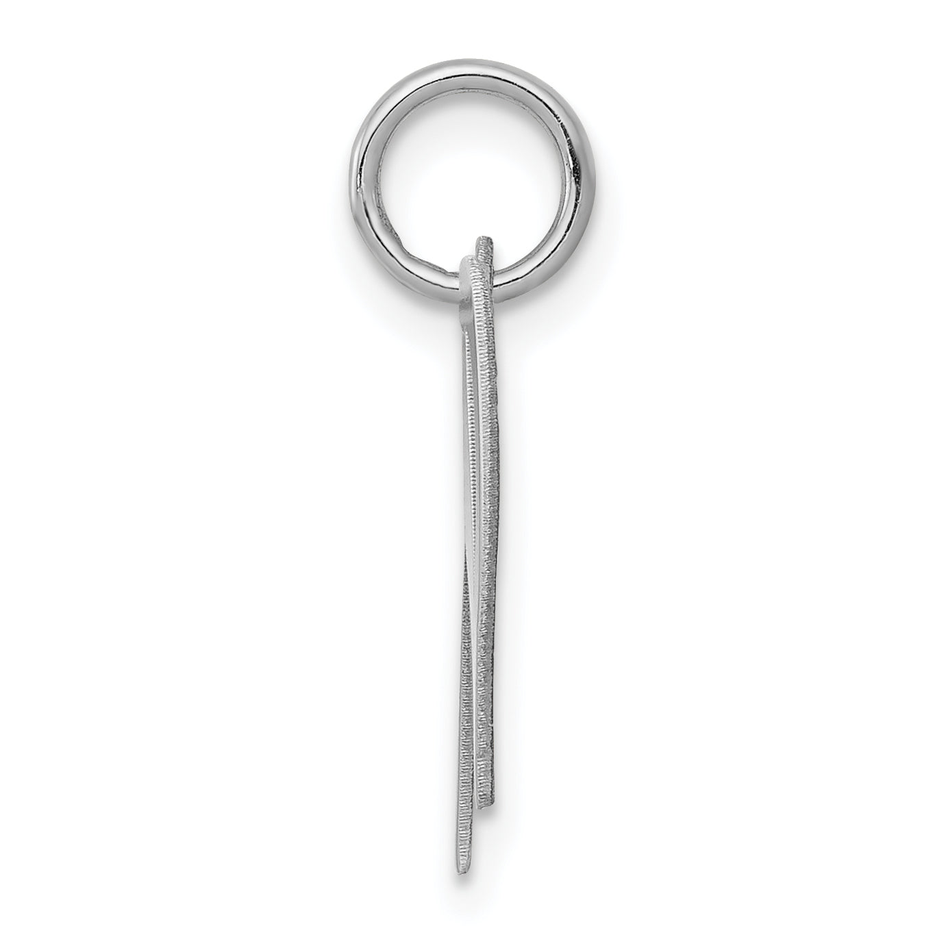 Sterling Silver 925 W Initial Charm with Rhodium Elegant Finish