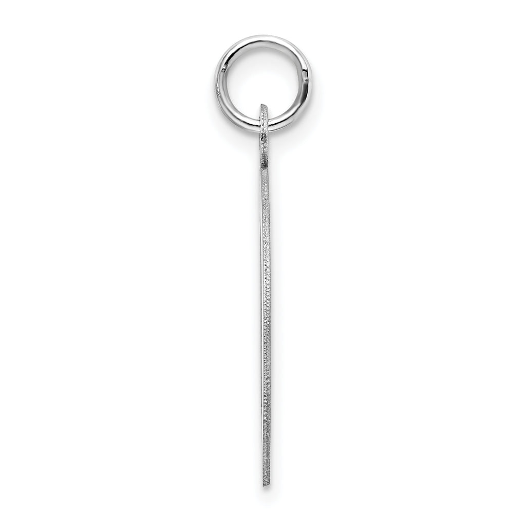 Sterling Silver 925 Artisan Initial D Charm Rhodium-Plated Elegant Design