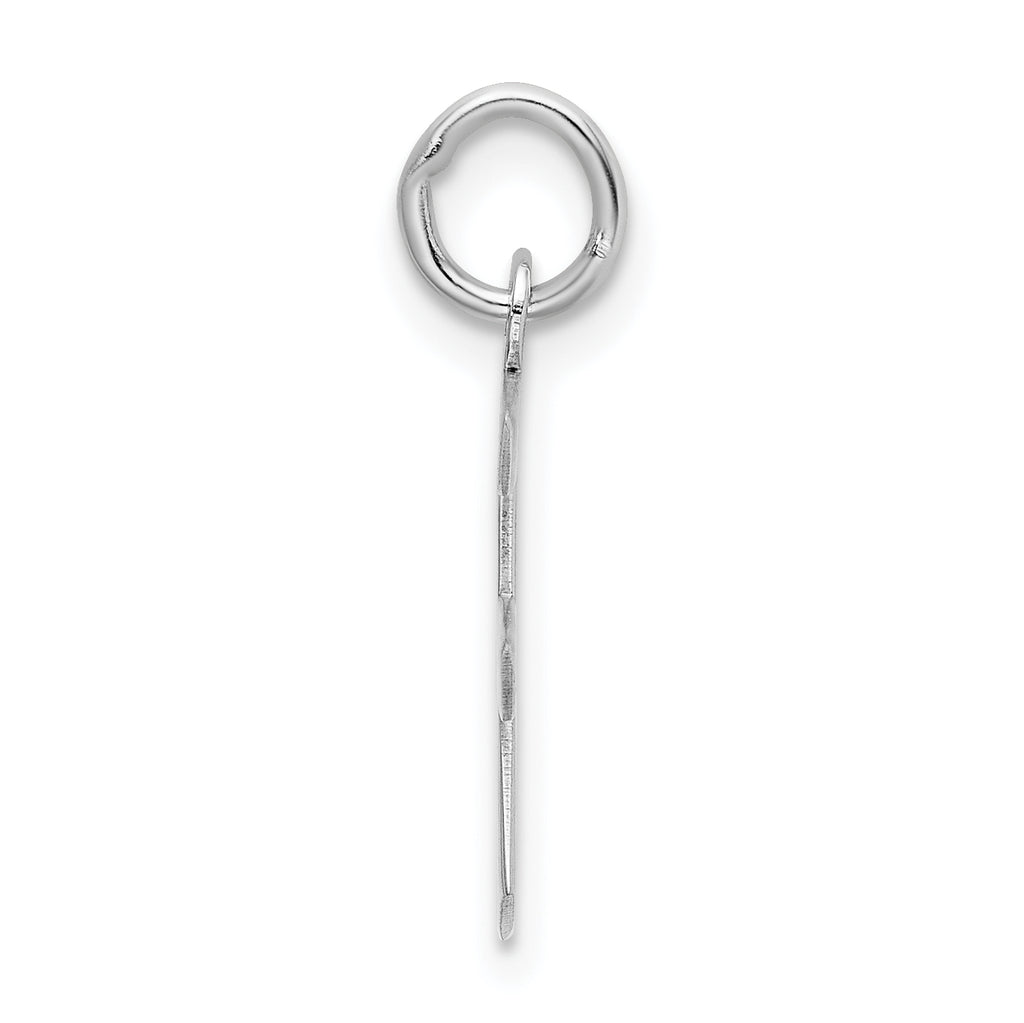 Sterling Silver 925 F Initial Charm with Rhodium Polish