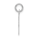 Sterling Silver 925 F Initial Charm with Rhodium Polish