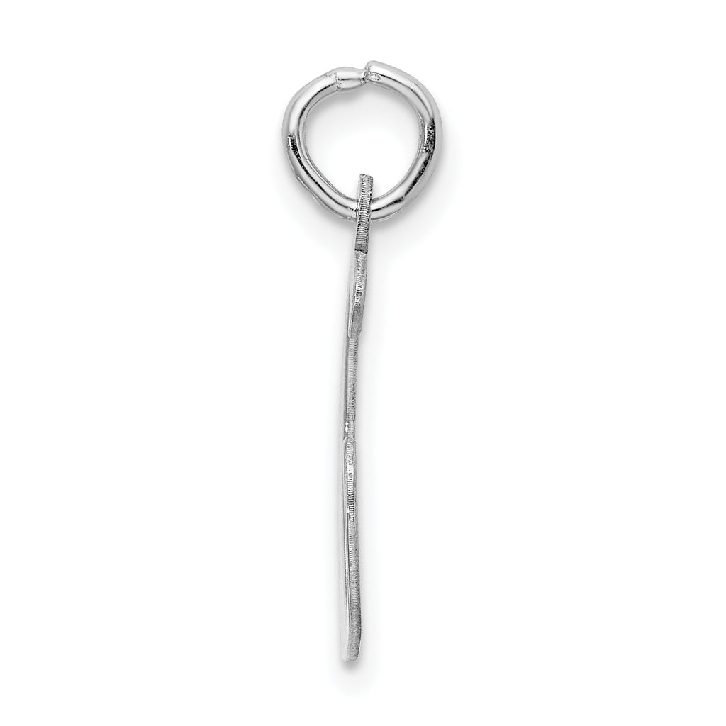Sterling Silver 925 Block Letter G Charm with Rhodium Plating