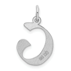 Sterling Silver 925 Block Letter G Charm with Rhodium Plating