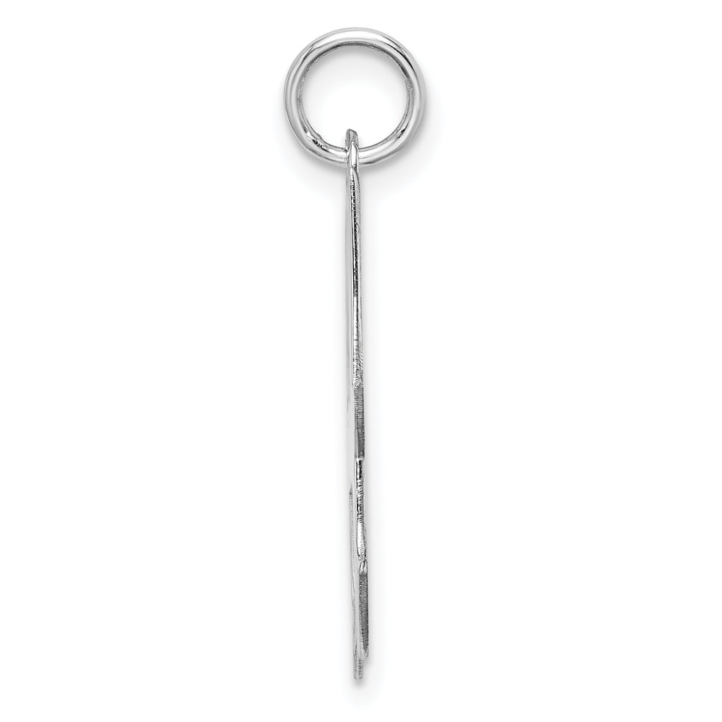 Sterling Silver 925 H Initial Charm with Rhodium Plating