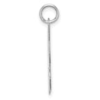 Sterling Silver 925 H Initial Charm with Rhodium Plating