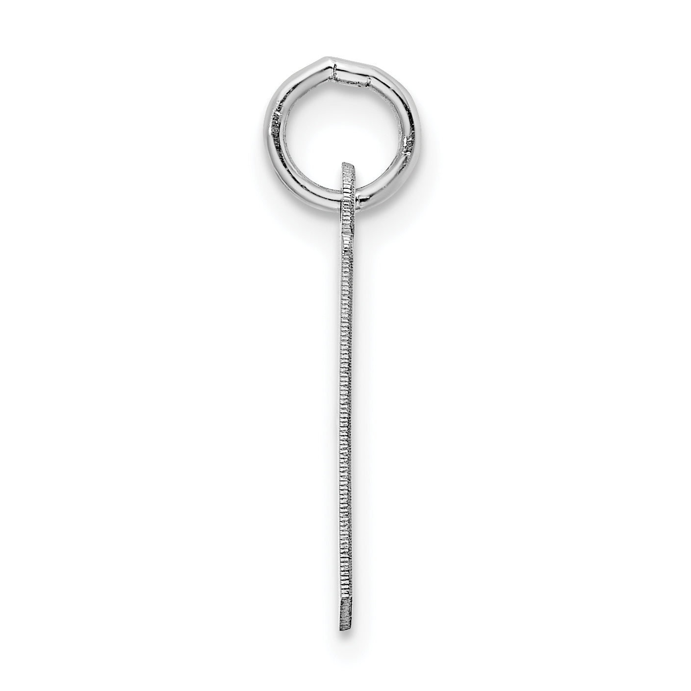 Sterling Silver 925 Artisan Initial Charm I with Rhodium Elegance Secondary image