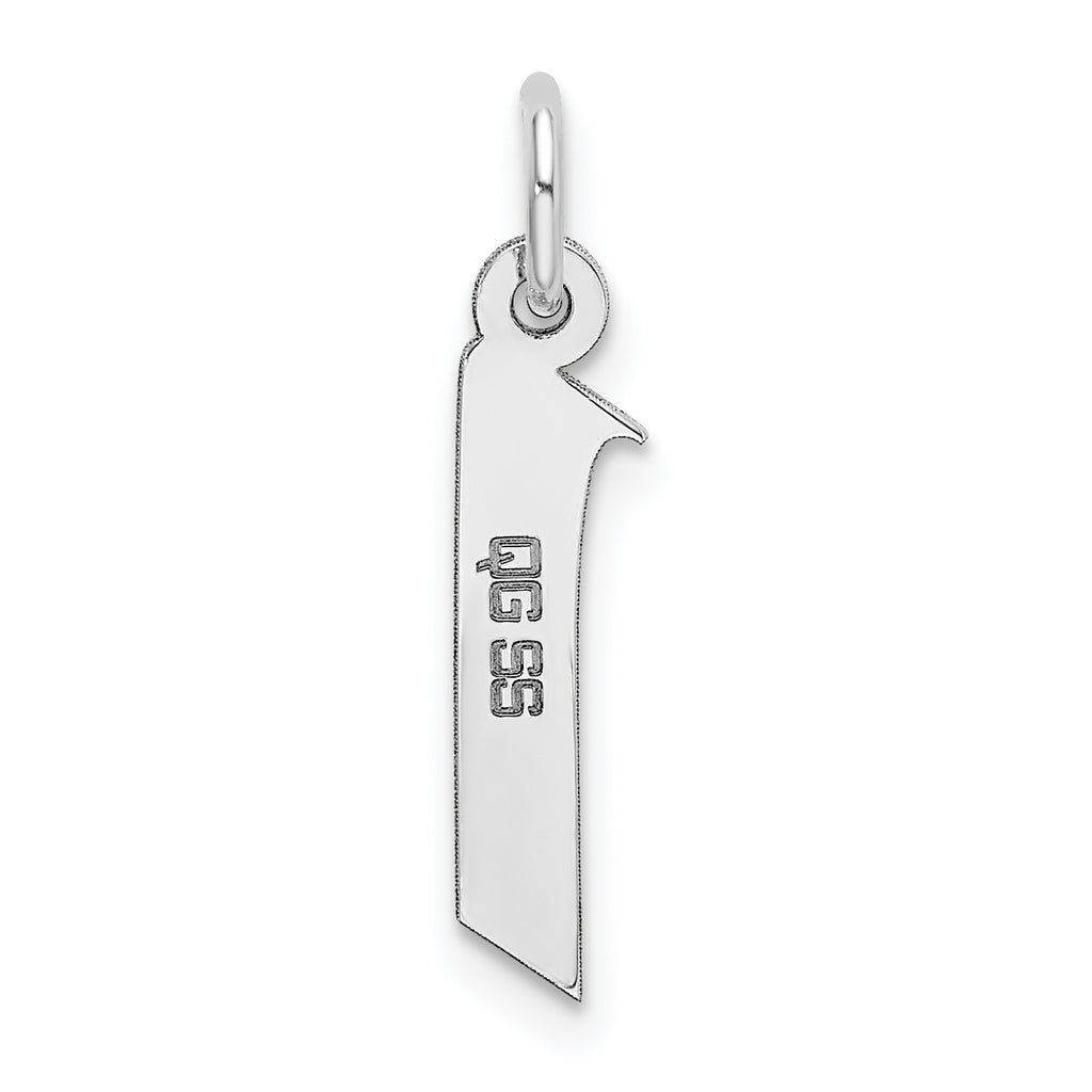 Sterling Silver 925 Artisan Initial Charm I with Rhodium Elegance