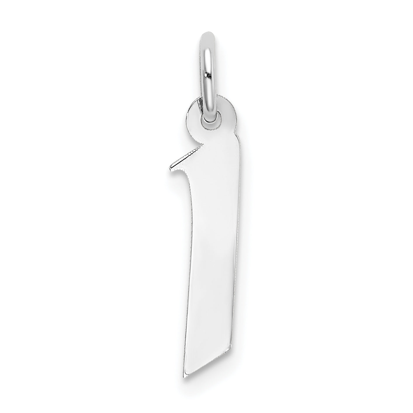 Sterling Silver Rhodium-plated Artisan Block Letter I Initial Charm Main image