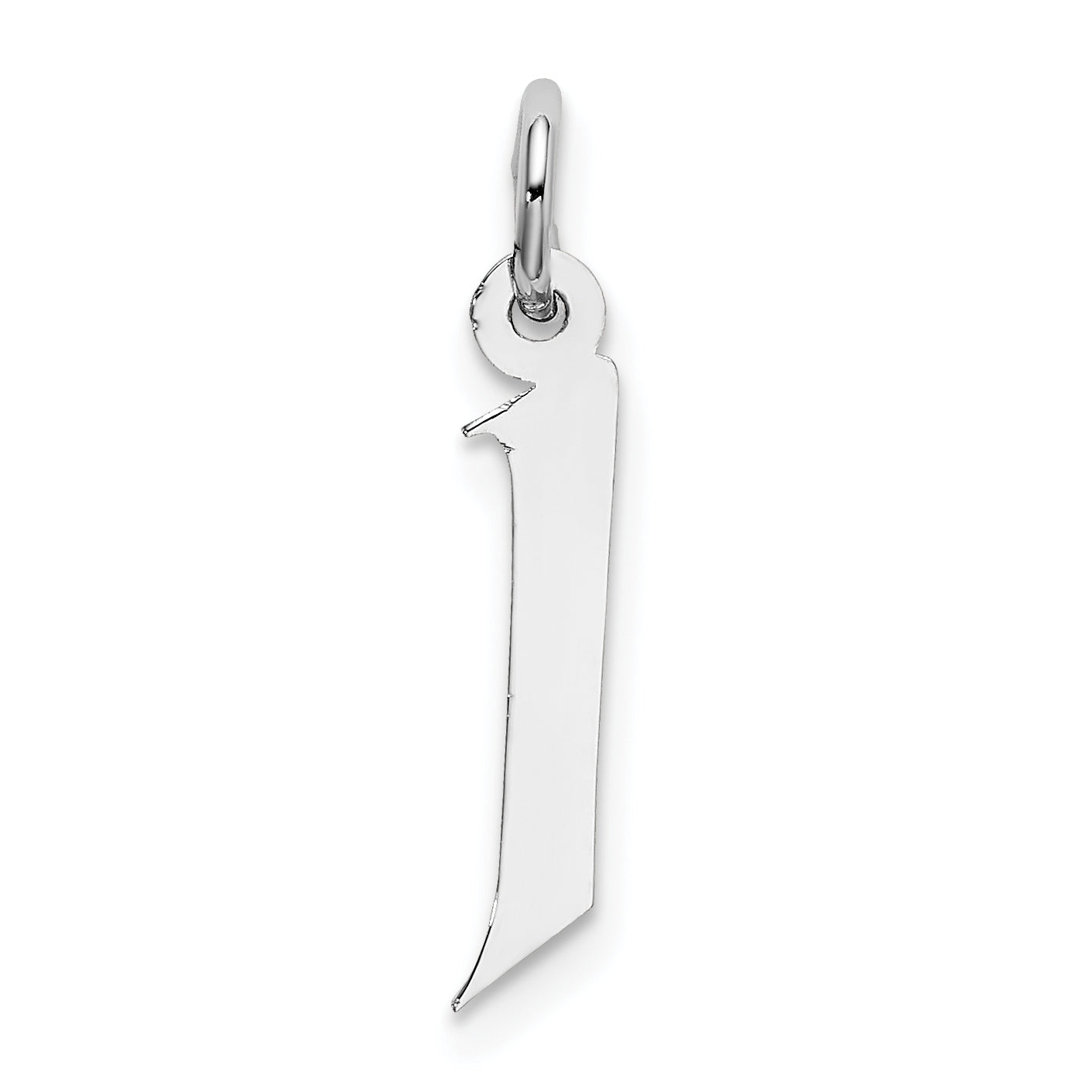 Sterling Silver Rhodium-plated Artisan Block Letter J Initial Charm Main image