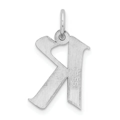 Sterling Silver 925 Rhodium-Plated Initial K Charm Elegant & Modern