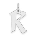 Sterling Silver Rhodium-plated Artisan Block Letter K Initial Charm