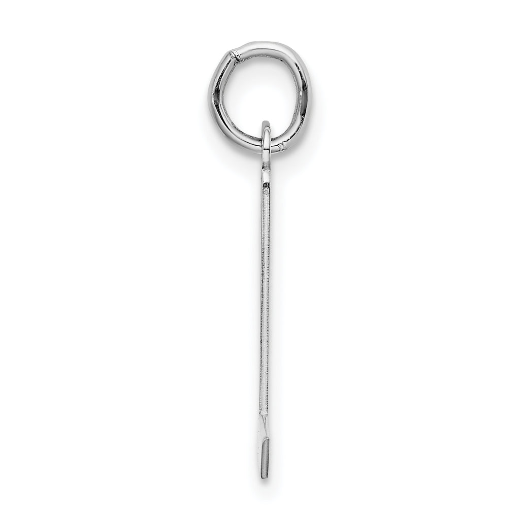 Sterling Silver Rhodium-Plated L Initial Charm with Elegant Finish