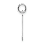 Sterling Silver Rhodium-Plated L Initial Charm with Elegant Finish