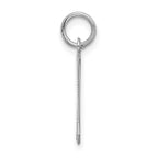 Sterling Silver 925 Block Letter N Pendant with Rhodium Plating