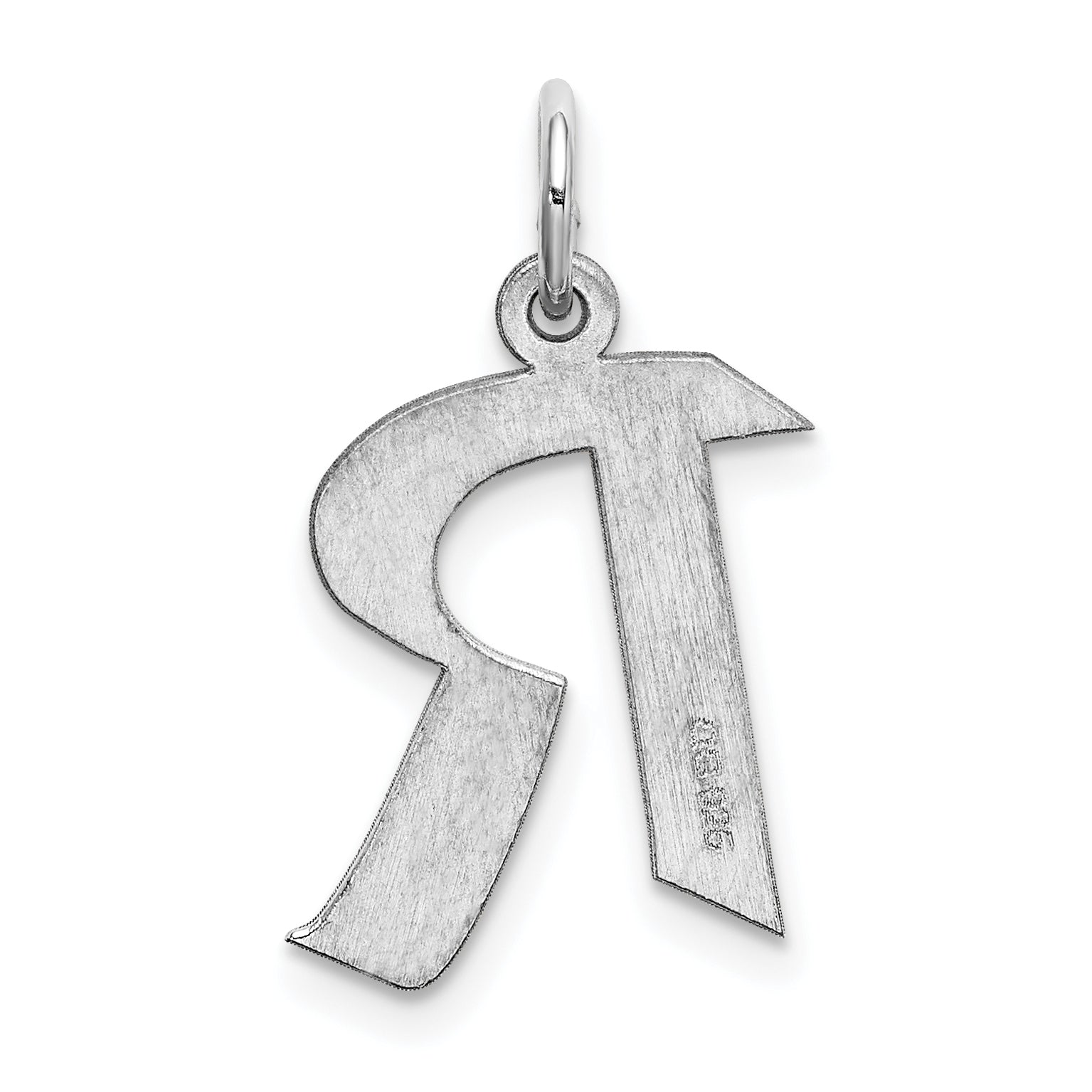 Sterling Silver Rhodium-Plated R Initial Charm Elegant Artisan Design