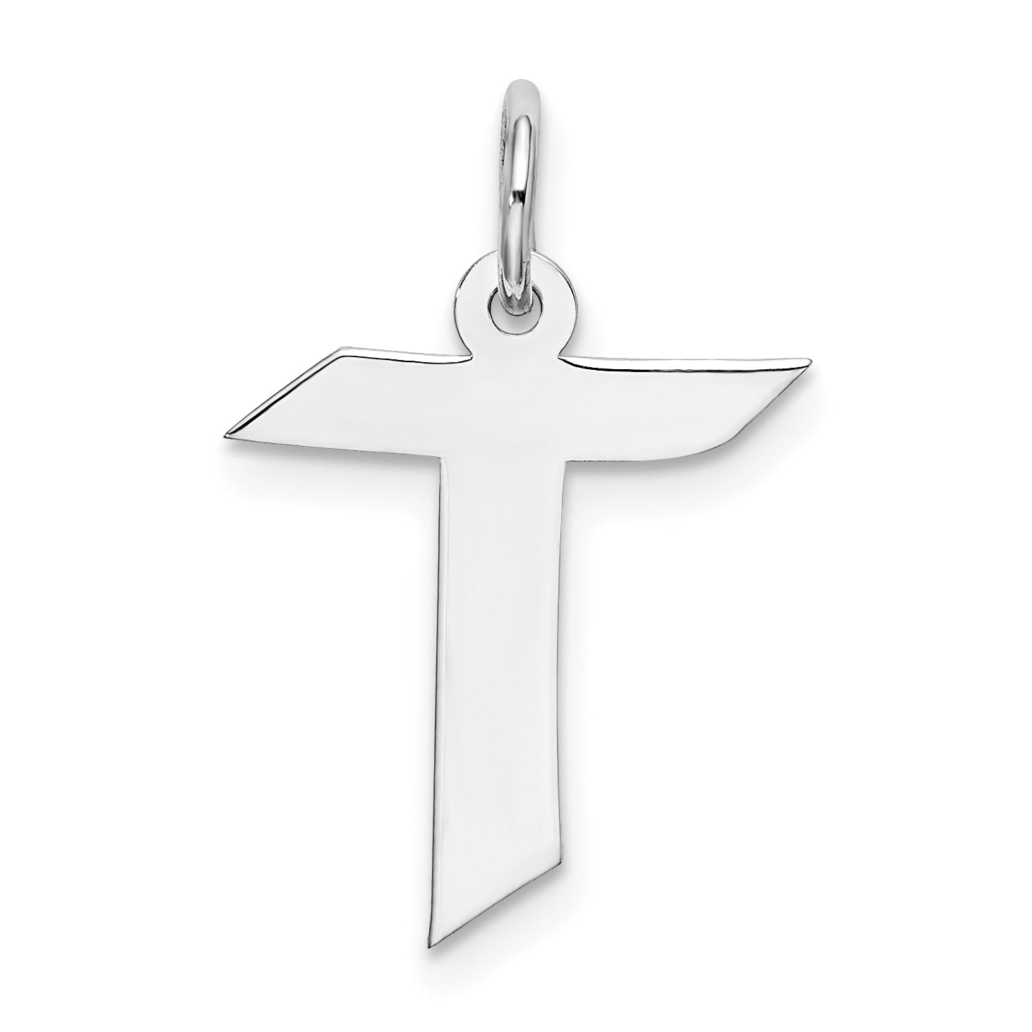 Sterling Silver Rhodium-plated Artisan Block Letter R Initial Charm Main image